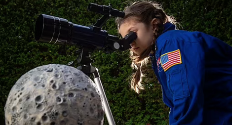 Cô bé mê khoa học được "freeship" vật lưu niệm lên Mặt Trăng